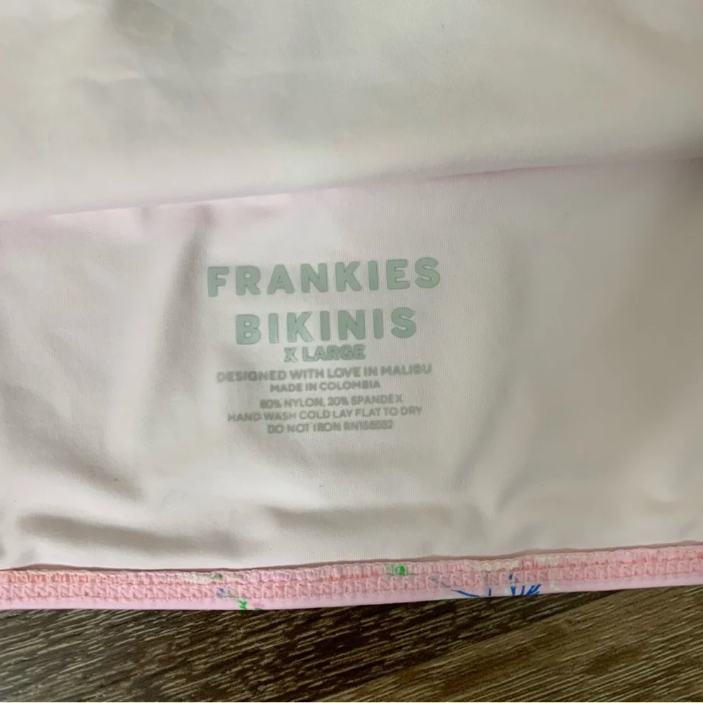 Frankie’s Bikini Womens Pink Dallas Floral fairy tale chain bikini swim XL